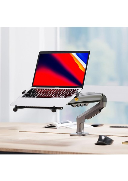 North Bayou NB F80 (2025 Yeni Model) Amortisörlü Tekli Monitör Standı ve Laptop Standı Gri (10-32 İnç)-(2-9 Kg)