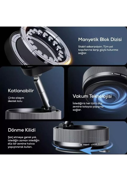 Magsafe Telefon Tutucu Araç Içi Ayarlanabilir 360° Dönebilen Strong Vacuum Telefon Tutucu indirimleri