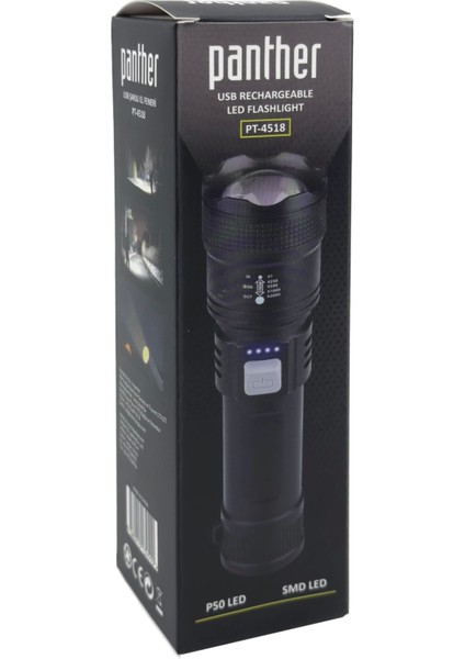Panther PT-4518 USB Şarjlı El Feneri fırsatları