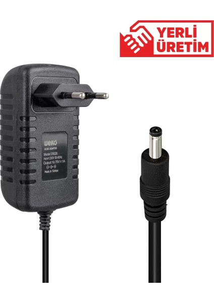 19.75 Volt - 1 Amper 4.0*1.35 Uçlu Yerli Üretim Plastik Kasa Priz Tipi Adaptör