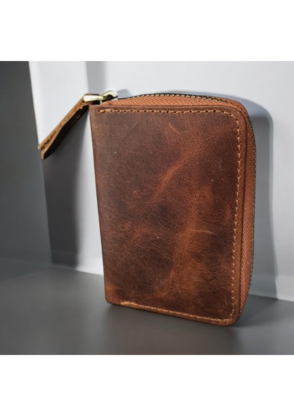 Fermuarlı Akordiyon Crayz Hakiki Deri Kartlık indirimleri