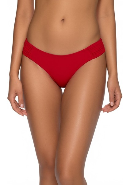 Kırmızı Kalın Kenarlı Dar Kalıp Bikini Altı