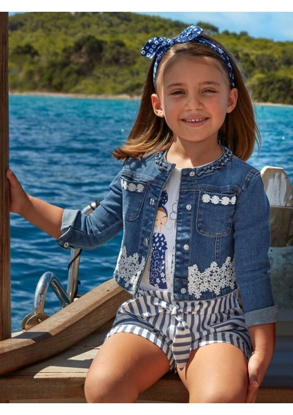 Kız Çocuk Denim Gübürlü Çeket 3475