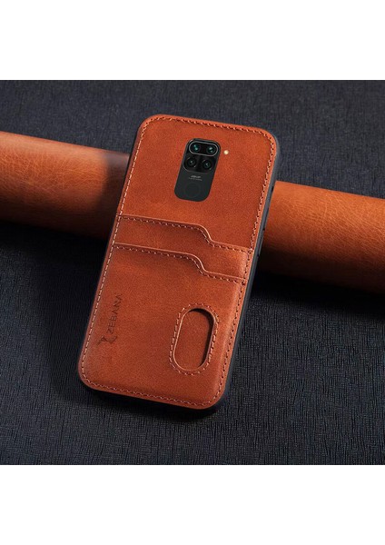 Redmi Note 9 Uyumlu Zebana Kartlıklı Pu Deri Kılıf