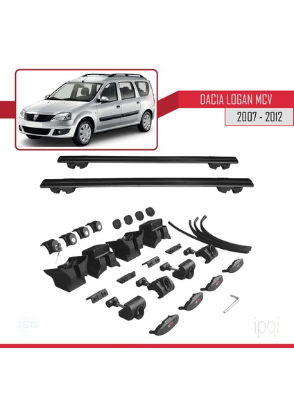 Dacia Logan 2 Mcv (K52) 2007-2012 Arası ile Uyumlu Hook Model Ara Atkı Tavan Barı Siyah 2 Adet indirimleri
