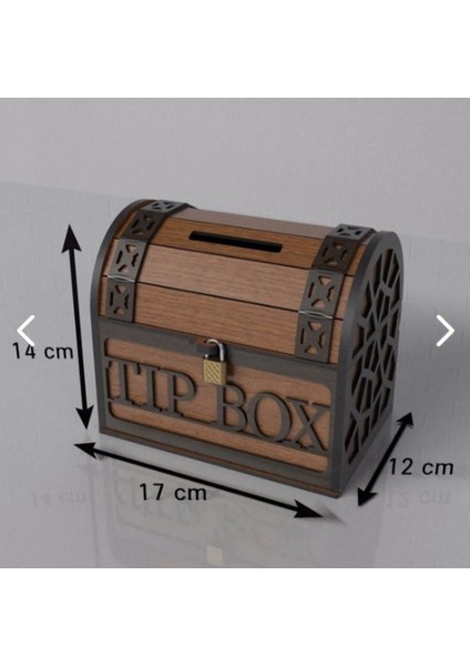 Tip Box Ahşap Kumbara Sandık Tipi Tipbox Kilitli Bahşiş Kutusu