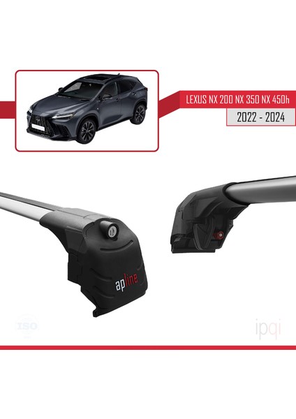Lexus Nx 200 Nx 350 Nx 450H 2022-2024 Arası ile Uyumlu Ace-2 Model Ara Atkı Tavan Barı Gri 2 Adet