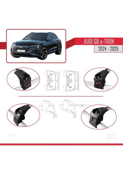 Audi Q8 E-Tron 2024 ve Sonrası ile Uyumlu Ace-2 Model Ara Atkı Tavan Barı Gri 2 Adet fırsatları