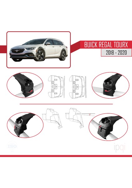 Buick Regal Tourx 2018-2020 Arası ile Uyumlu Ace-2 Model Ara Atkı Tavan Barı Siyah 2 Adet fırsatları