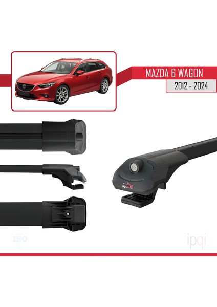 Mazda 6 Wagon 2012-2024 Arası ile Uyumlu Ace-1 Ara Atkı Tavan Barı Siyah 2 Adet modelleri