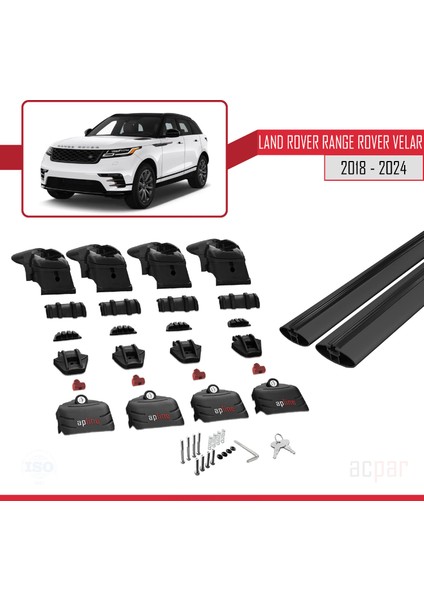 Land Rover Range Rover Velar 2018-2024 Arası ile Uyumlu Ace-2 Model Ara Atkı Tavan Barı Siyah 2 Adet indirimleri