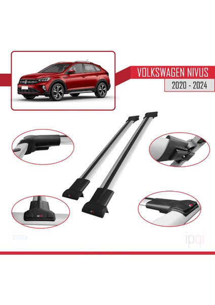 Vw Nivus 2020-2024 Arası ile Uyumlu Fly Model Ara Atkı Tavan Barı Gri 2 Adet modelleri