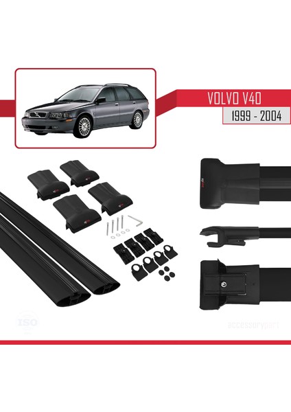 Volvo V40 1999-2004 Arası ile Uyumlu Fly Model Ara Atkı Tavan Barı Siyah 2 Adet indirimleri