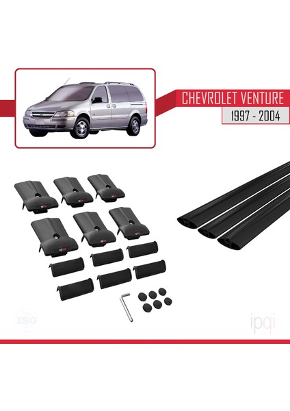 Chevrolet Venture 1997-2004 Arası ile Uyumlu Fly Model Ara Atkı Tavan Barı Siyah 3 Adet indirimleri