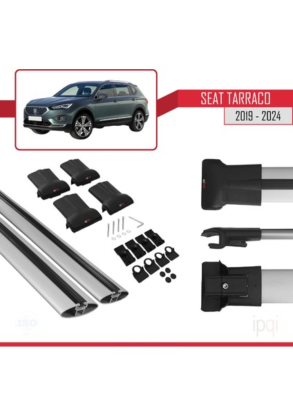 Seat Tarraco 2019-2024 Arası ile Uyumlu Fly Model Ara Atkı Tavan Barı Gri 2 Adet indirimleri