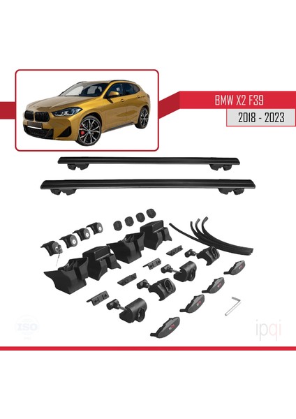 Bmw X2 (F39) 2018-2023 Arası ile Uyumlu Hook Model Ara Atkı Tavan Barı Siyah 2 Adet indirimleri
