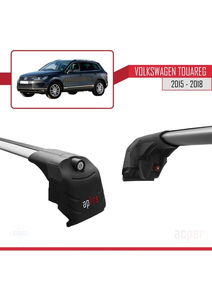 Vw Touareg 2015-2018 Arası ile Uyumlu Ace-2 Model Ara Atkı Tavan Barı Gri 2 Adet