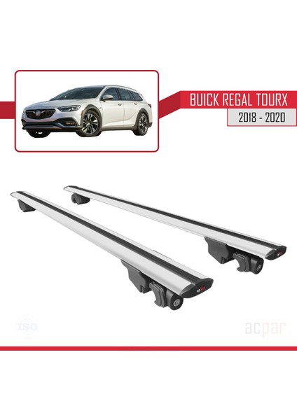 Buick Regal Tourx 2018-2020 Arası ile Uyumlu Hook Model Ara Atkı Tavan Barı Gri 2 Adet