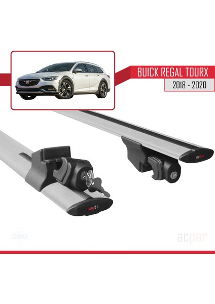 Buick Regal Tourx 2018-2020 Arası ile Uyumlu Hook Model Ara Atkı Tavan Barı Gri 2 Adet
