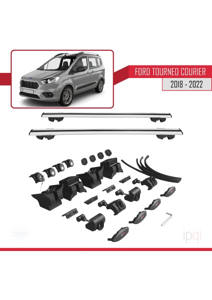 Ford Transit/tourneo Courier Post-Facelift 2018-2022 Arası ile Uyumlu Hook Model Ara Atkı Tavan Barı Gri 2 Adet indirimleri