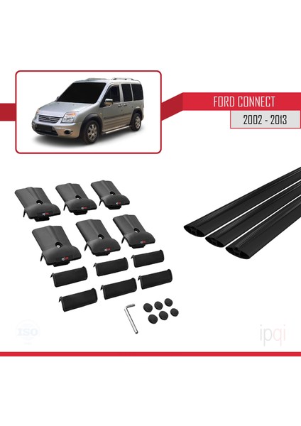 Ford Transit/tourneo Connect 2002-2013 Arası ile Uyumlu Fly Model Ara Atkı Tavan Barı Siyah 3 Adet indirimleri