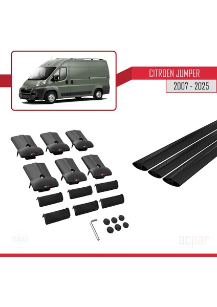 Citroen Jumper 2 2007 ve Sonrası ile Uyumlu Fly Model Ara Atkı Tavan Barı Siyah 2 Adet indirimleri