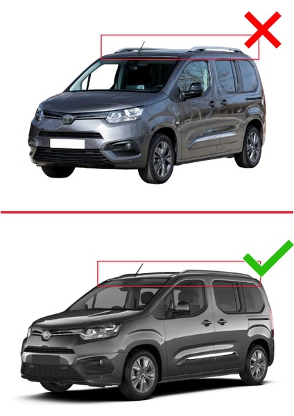 Toyota Proace City Verso 2023 ve Sonrası ile Uyumlu Hook Model Ara Atkı Tavan Barı Gri 2 Adet fiyatları