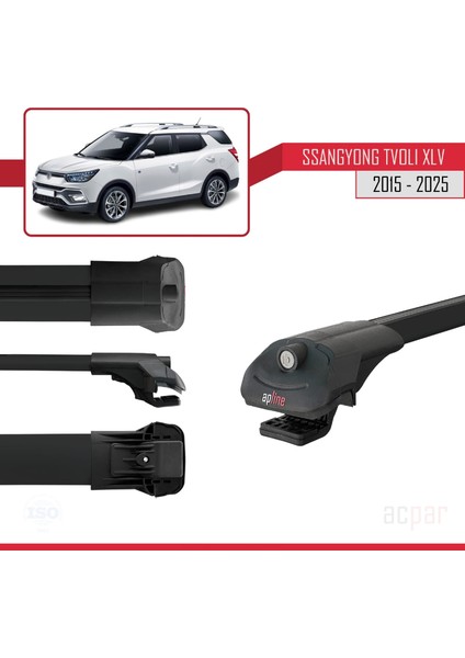 Ssangyong Tivoli Xlv 2015 ve Sonrası ile Uyumlu Ace-1 Ara Atkı Tavan Barı Siyah 3 Adet