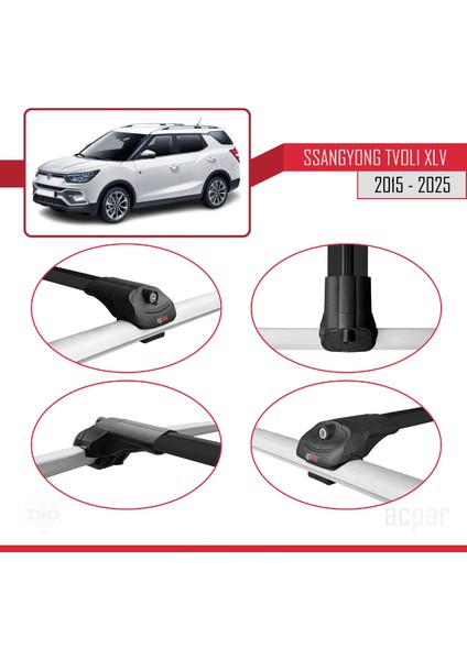 Ssangyong Tivoli Xlv 2015 ve Sonrası ile Uyumlu Ace-1 Ara Atkı Tavan Barı Siyah 3 Adet