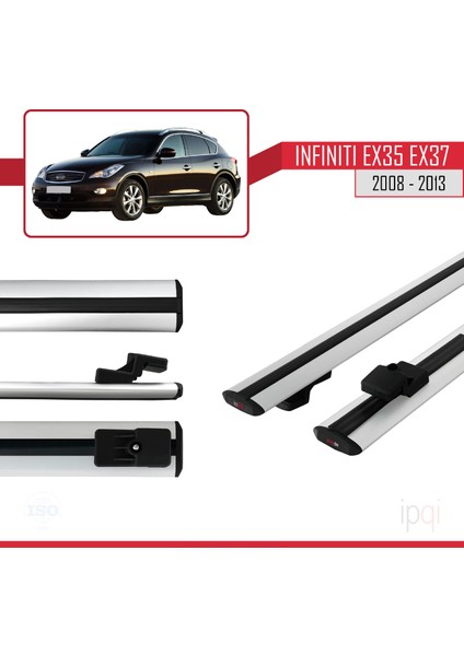 Infiniti EX35 EX37 2008-2013 Arası ile Uyumlu Basıc Model Ara Atkı Tavan Barı Gri 2 Adet modelleri
