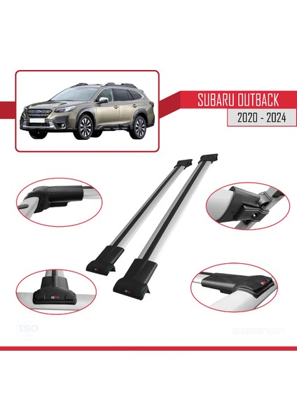 Subaru Outback 2020-2024 Arası ile Uyumlu Fly Model Ara Atkı Tavan Barı Gri 2 Adet modelleri