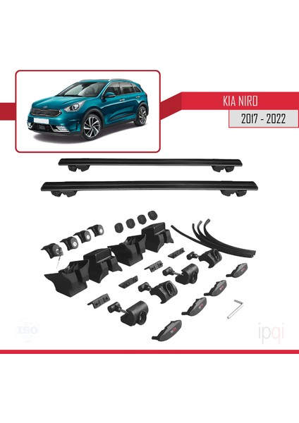 Kia Niro (De) 2017-2022 Arası ile Uyumlu Hook Model Ara Atkı Tavan Barı Siyah 2 Adet indirimleri