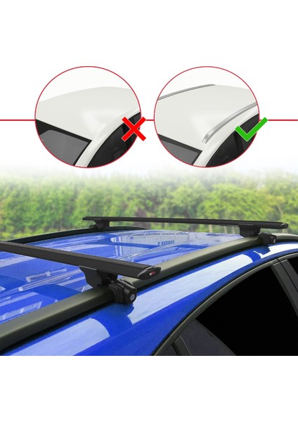 Dacia Dokker (K67) 2012-2024 Arası ile Uyumlu Hook Model Ara Atkı Tavan Barı Siyah 2 Adet