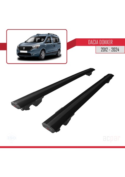 Dacia Dokker (K67) 2012-2024 Arası ile Uyumlu Hook Model Ara Atkı Tavan Barı Siyah 2 Adet