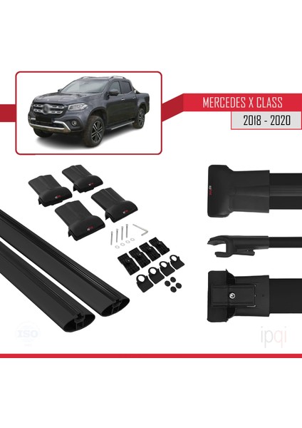 Mercedes x Class (470) 2018-2020 Arası ile Uyumlu Fly Model Ara Atkı Tavan Barı Siyah 2 Adet indirimleri
