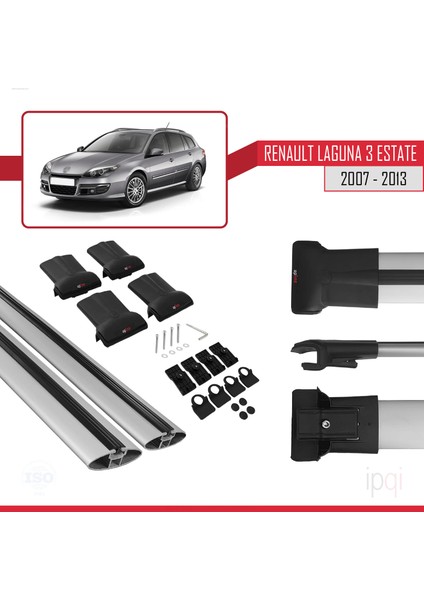 Renault Laguna 3 Estate 2007-2013 Arası ile Uyumlu Fly Model Ara Atkı Tavan Barı Gri 2 Adet indirimleri