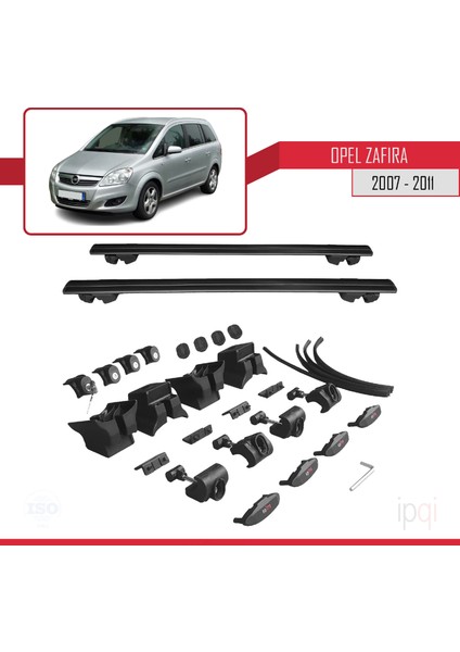 Opel Zafira B (A05) Post-Facelift 2007-2011 Arası ile Uyumlu Hook Model Ara Atkı Tavan Barı Siyah 2 Adet indirimleri