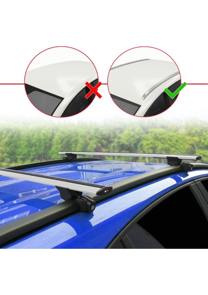 Kia Ev9 2024-2025ARASI ile Uyumlu Hook Model Ara Atkı Tavan Barı Gri 2 Adet