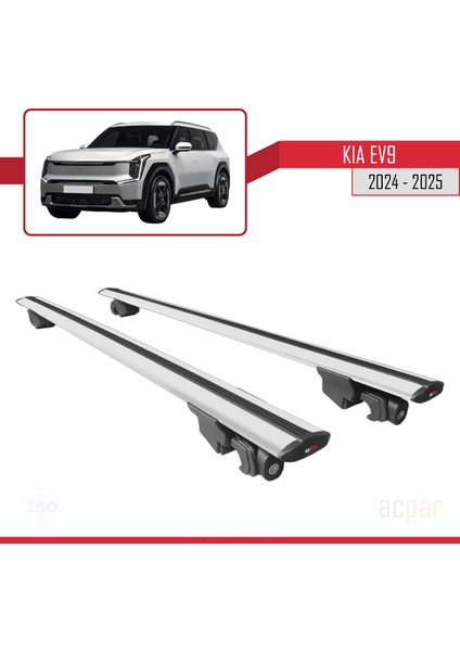 Kia Ev9 2024-2025ARASI ile Uyumlu Hook Model Ara Atkı Tavan Barı Gri 2 Adet