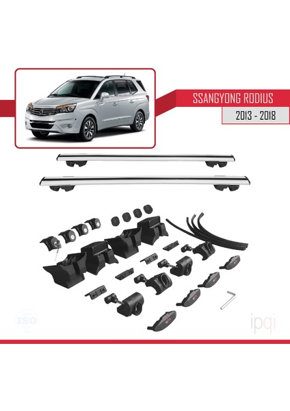 Ssangyong Rodius 2 2013-2018 Arası ile Uyumlu Hook Model Ara Atkı Tavan Barı Gri 2 Adet indirimleri