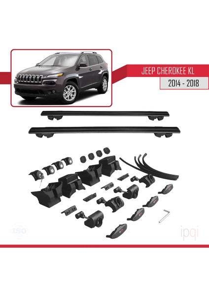 Jeep Cherokee 5 (Kl) Pre-Facelift 2014-2018 Arası ile Uyumlu Hook Model Ara Atkı Tavan Barı Siyah 2 Adet indirimleri