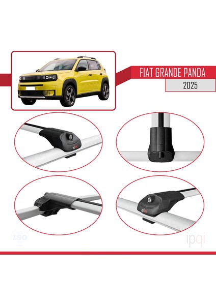 Fiat Grande Panda 2025 ve Sonrası ile Uyumlu Ace-1 Ara Atkı Tavan Barı Gri 2 Adet fırsatları
