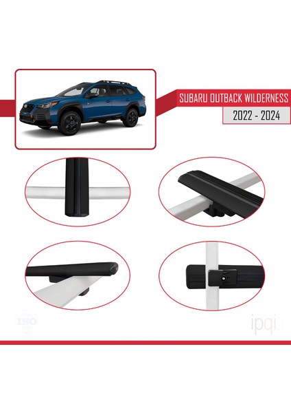 Subaru Outback Wilderness 2022-2024 Arası ile Uyumlu Basıc Model Ara Atkı Tavan Barı Siyah 2 Adet fırsatları