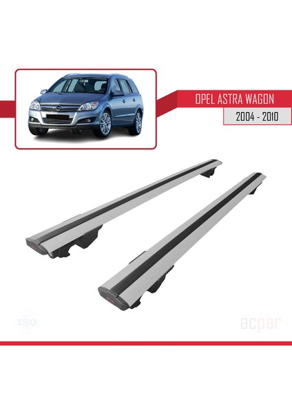 Opel Astra H (A04) Sw 2004-2010 Arası ile Uyumlu Hook Model Ara Atkı Tavan Barı Gri 2 Adet