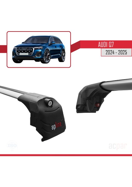 Audi Q7 2024 ve Sonrası ile Uyumlu Ace-2 Model Ara Atkı Tavan Barı Gri 2 Adet