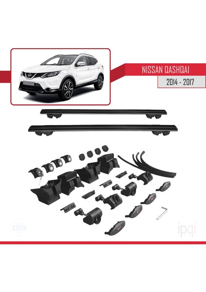 Nissan Qashqai 2 (J11) Pre-Facelift 2014-2017 Arası ile Uyumlu Hook Model Ara Atkı Tavan Barı Siyah 2 Adet indirimleri
