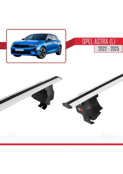 Opel Astra L (C02) 2022 ve Sonrası ile Uyumlu Ace-4 Ara Atkı Tavan Barı Gri 2 Adet