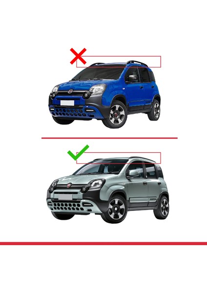 Fiat Panda Cross 2014 ve Sonrası ile Uyumlu Ace-2 Ara Atkı Tavan Barı Siyah 2 Adet