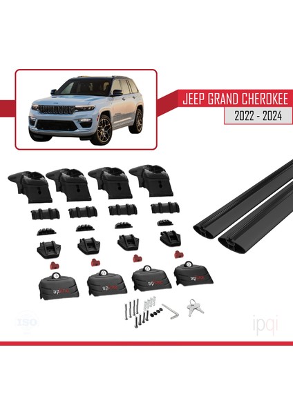 Jeep Grand Cherokee 2022-2024 Arası ile Uyumlu Ace-2 Model Ara Atkı Tavan Barı Siyah 2 Adet indirimleri