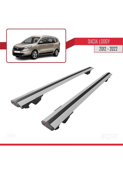 Dacia Lodgy (J92) 2012-2022 Arası ile Uyumlu Hook Model Ara Atkı Tavan Barı Gri 2 Adet